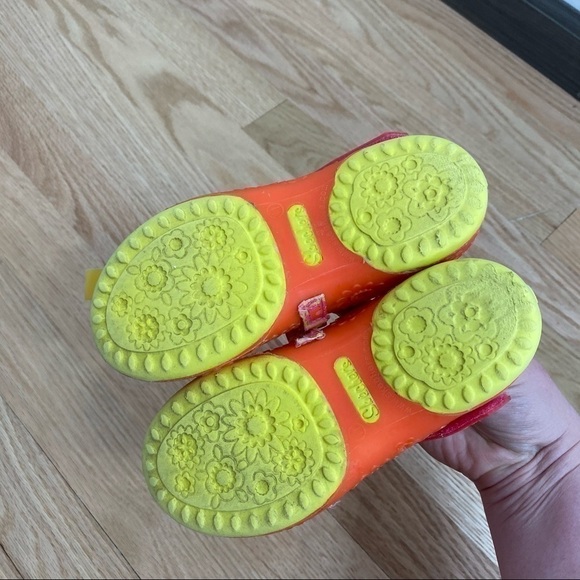 Skechers Bow Accent Flats Orange Yellow Sz 11 Girl - Picture 4 of 7